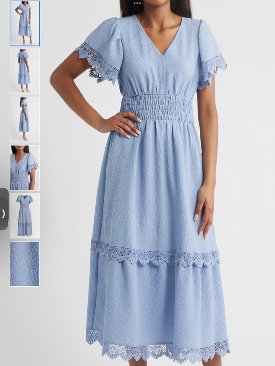 bobeau Dresses & Skirts - Bobeau Lace Flutter Sleeve Maxi Dress, size XL